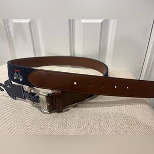 NWT Original Penguin Men's Canvas Golf Embroidered Belt -Navy- Size 34